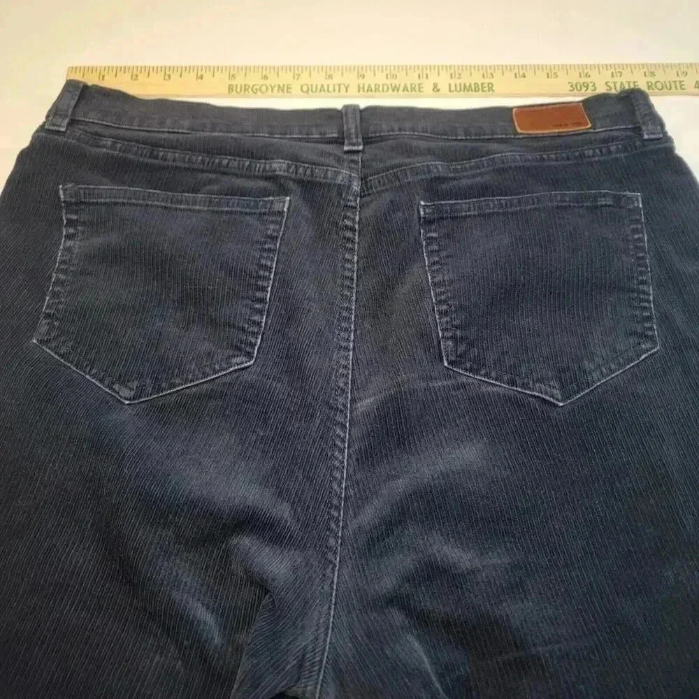 Lands End Corduroy Pants Womems 16 Navy Blue Mid Rise Straight 35 x 31 Classic - Picture 3 of 16